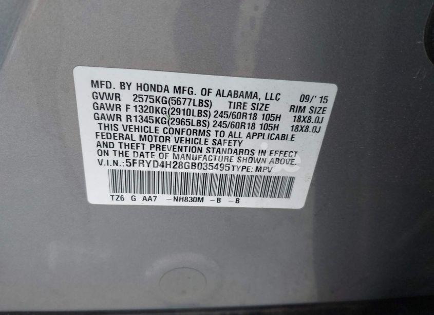 Photo 9 of 2016 Acura Mdx ACURAWATCH PLUS PACKAGE (VIN 5FRYD4H28GB035495)