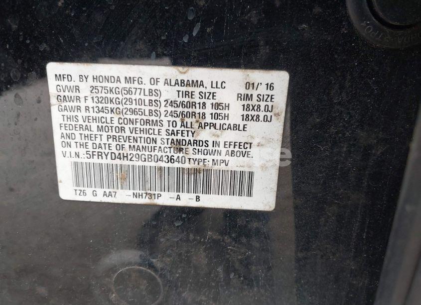 Photo 9 of 2016 Acura Mdx ACURAWATCH PLUS PACKAGE (VIN 5FRYD4H29GB043640)