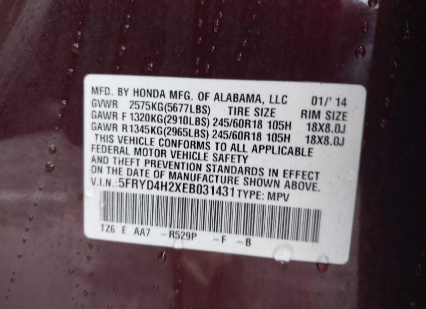 Photo 9 of 2014 Acura Mdx (VIN 5FRYD4H2XEB031431)