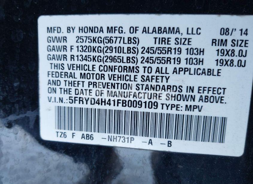 Photo 9 of 2015 Acura Mdx TECHNOLOGY PACKAGE (VIN 5FRYD4H41FB009109)