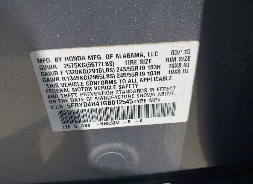 Photo 9 of 2016 Acura Mdx TECHNOLOGY ACURAWATCH PLUS PACKAGES/TECHNOLOGY PACKAGE (VIN 5FRYD4H41GB012545)