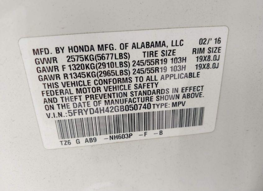 Photo 9 of 2016 Acura Mdx TECH/W/TECH/ACURAWATCH PLUS (VIN 5FRYD4H42GB050740)