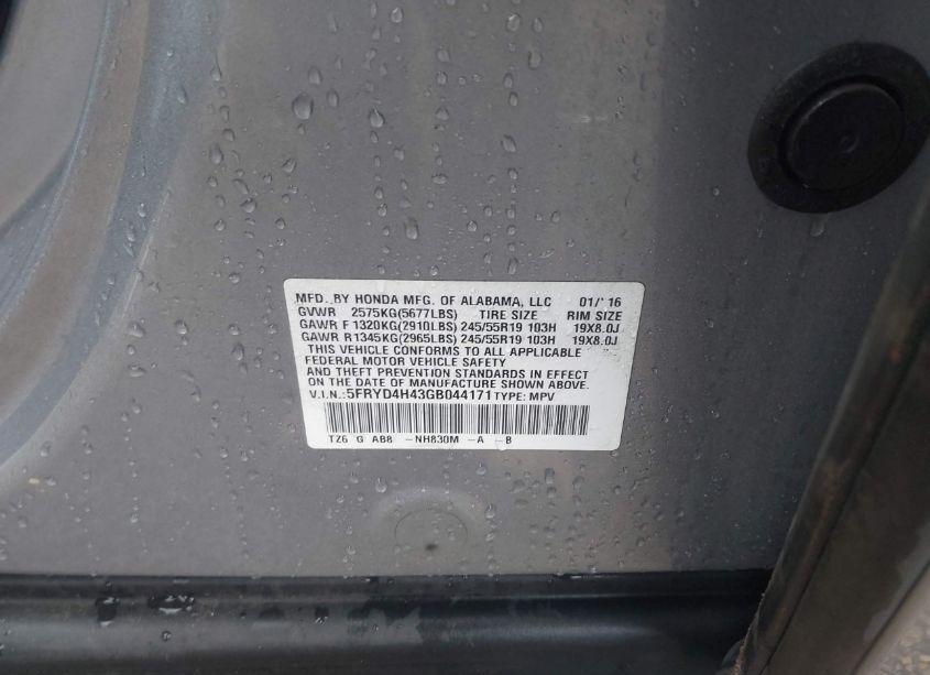 Photo 9 of 2016 Acura Mdx TECHNOLOGY ACURAWATCH PLUS PACKAGES/TECHNOLOGY PACKAGE (VIN 5FRYD4H43GB044171)