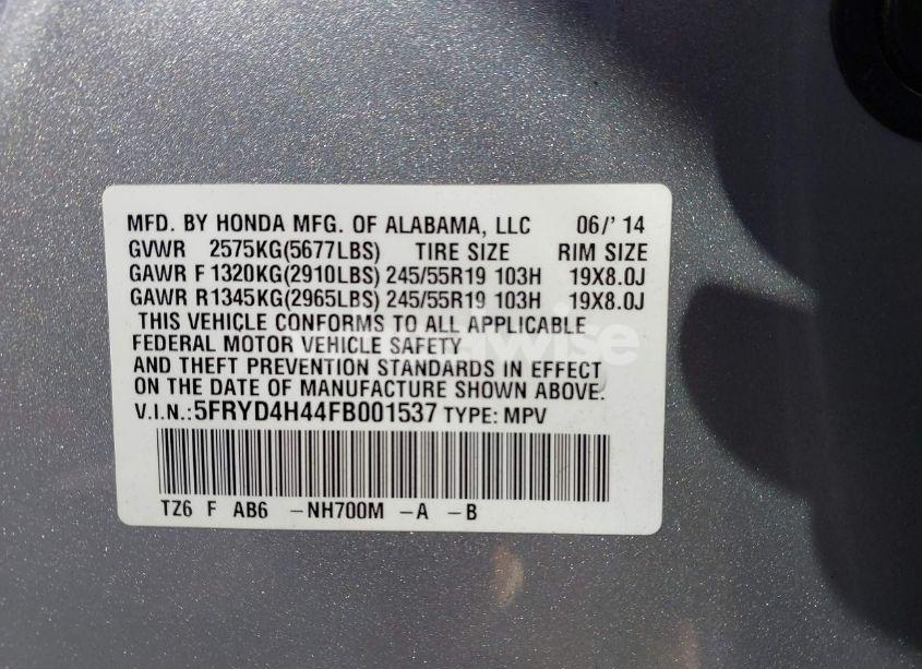 Photo 9 of 2015 Acura Mdx TECHNOLOGY PACKAGE (VIN 5FRYD4H44FB001537)