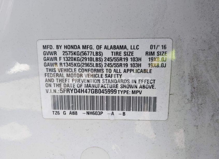 Photo 9 of 2016 Acura Mdx TECHNOLOGY ACURAWATCH PLUS PACKAGES/TECHNOLOGY PACKAGE (VIN 5FRYD4H47GB045999)