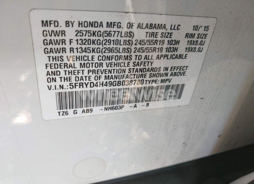 Photo 9 of 2016 Acura Mdx TECHNOLOGY ACURAWATCH PLUS PACKAGES/TECHNOLOGY PACKAGE (VIN 5FRYD4H49GB038780)