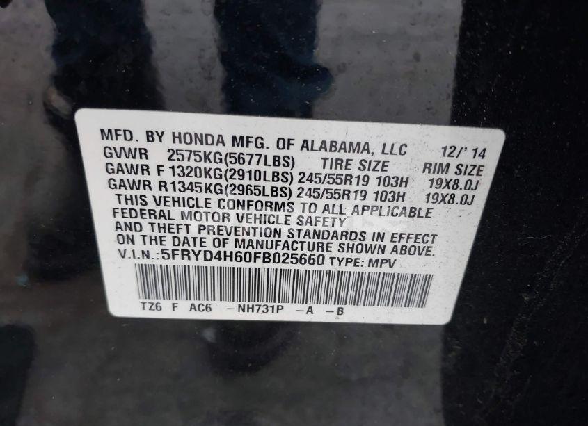 Photo 9 of 2015 Acura Mdx TECHNOLOGY PKG W/ENTERTAINMENT PKG (VIN 5FRYD4H60FB025660)