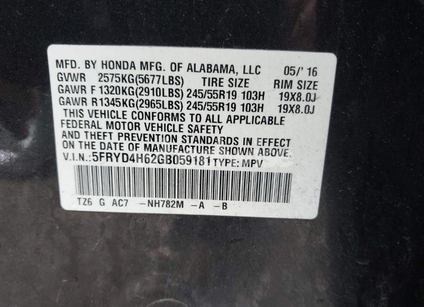 Photo 9 of 2016 Acura Mdx N/A (VIN 5FRYD4H62GB059181)