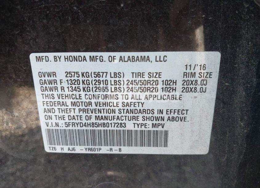 Photo 9 of 2017 Acura Mdx ADVANCE PACKAGE (VIN 5FRYD4H85HB017283)