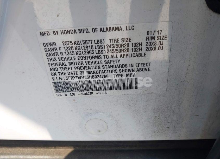 Photo 9 of 2017 Acura Mdx ADVANCE PACKAGE (VIN 5FRYD4H85HB024766)