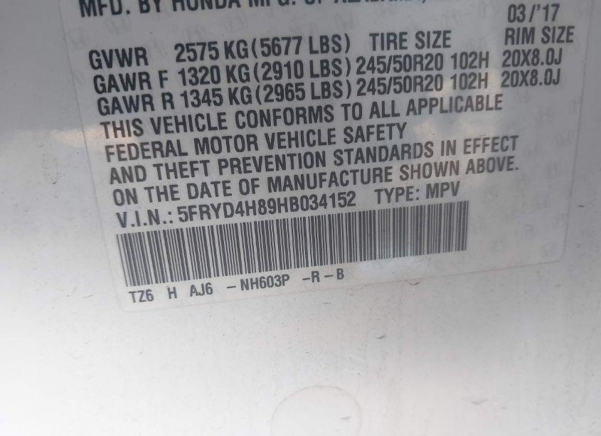 Photo 9 of 2017 Acura Mdx ADVANCE PACKAGE (VIN 5FRYD4H89HB034152)