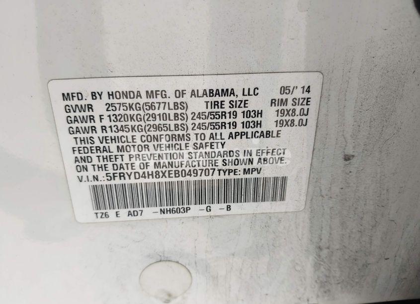 Photo 9 of 2014 Acura Mdx ADVANCE PKG W/ENTERTAINMENT PKG (VIN 5FRYD4H8XEB049707)