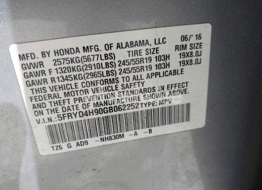 Photo 9 of 2016 Acura Mdx (VIN 5FRYD4H90GB062252)