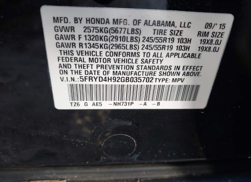 Photo 9 of 2016 Acura Mdx ADVANCE ENTERTAINMENT PACKAGES/ADVANCE PACKAGE (VIN 5FRYD4H92GB035702)