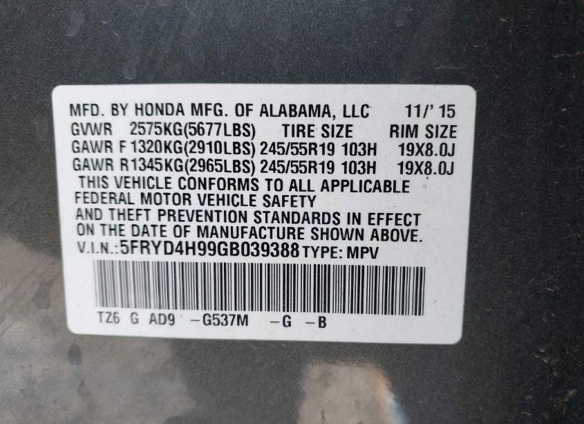 Photo 9 of 2016 Acura Mdx ADVANCE ENTERTAINMENT PACKAGES/ADVANCE PACKAGE (VIN 5FRYD4H99GB039388)