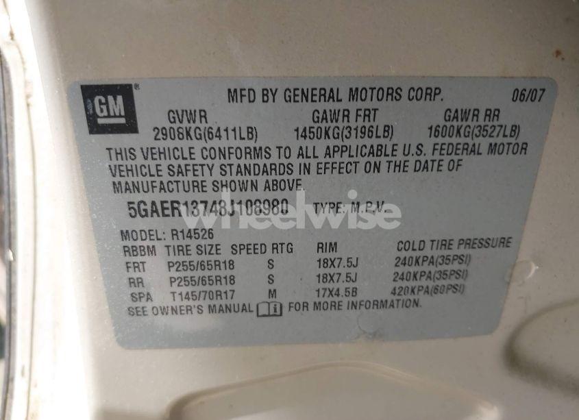 Photo 9 of 2008 Buick Enclave CX (VIN 5GAER13748J108980)