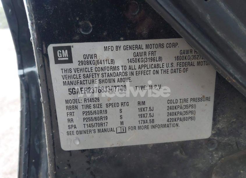 Photo 9 of 2008 Buick Enclave CXL (VIN 5GAER23768J307700)