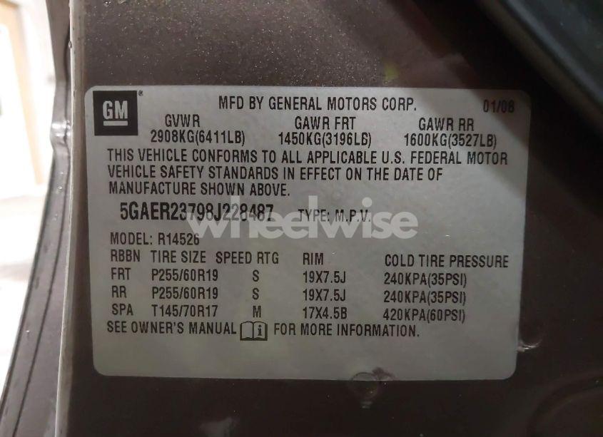 Photo 9 of 2008 Buick Enclave CXL (VIN 5GAER23798J228487)