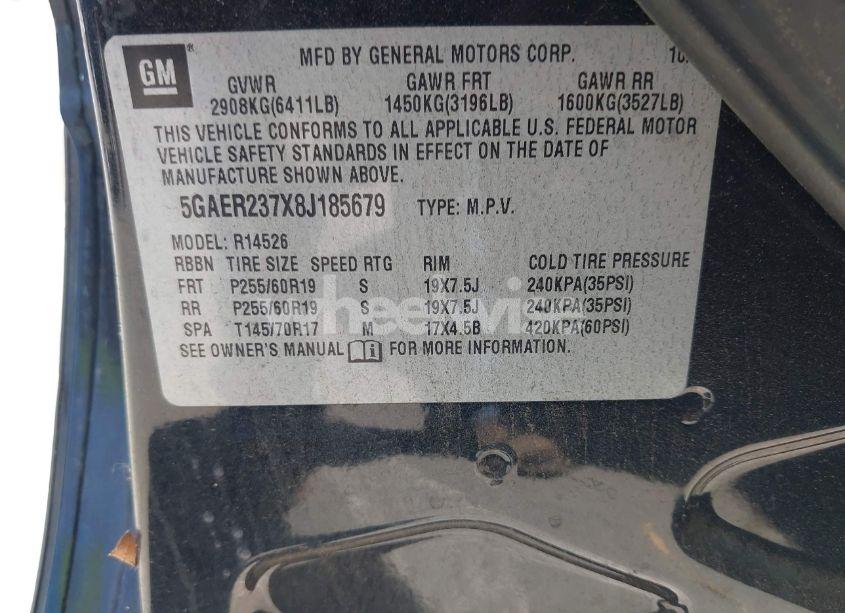 Photo 9 of 2008 Buick Enclave CXL (VIN 5GAER237X8J185679)