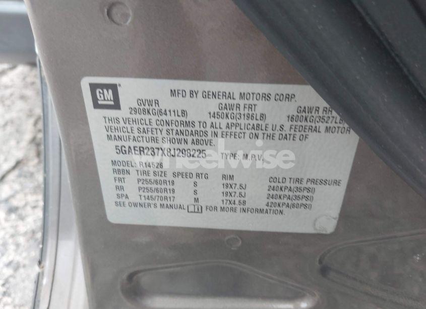 Photo 9 of 2008 Buick Enclave CXL (VIN 5GAER237X8J298225)