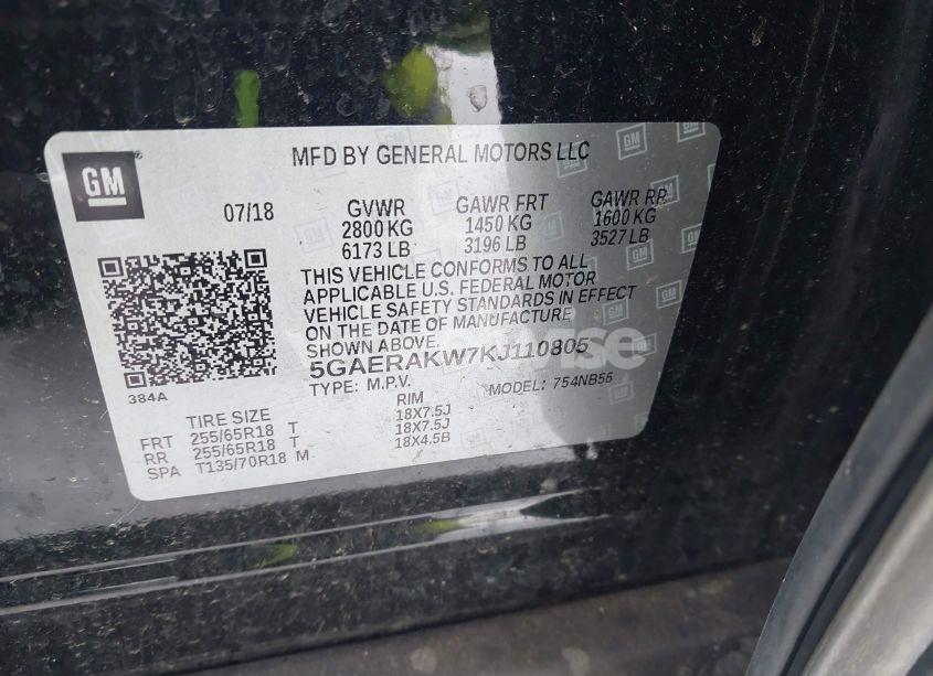 Photo 9 of 2019 Buick Enclave FWD PREFERRED (VIN 5GAERAKW7KJ110805)