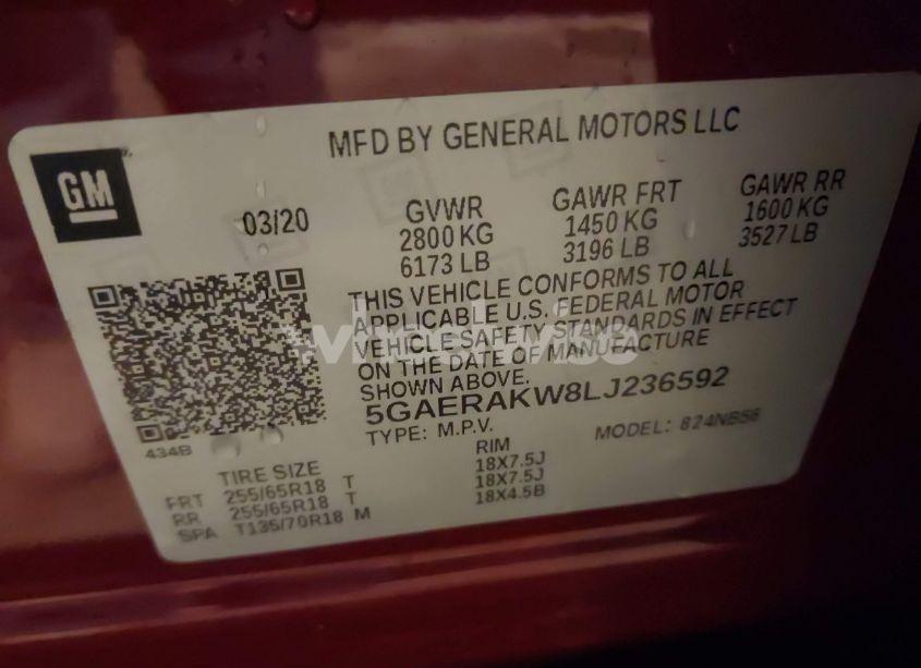 Photo 9 of 2020 Buick Enclave FWD PREFERRED (VIN 5GAERAKW8LJ236592)