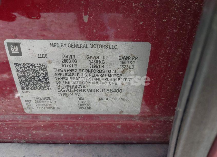 Photo 9 of 2019 Buick Enclave FWD ESSENCE (VIN 5GAERBKW0KJ188400)