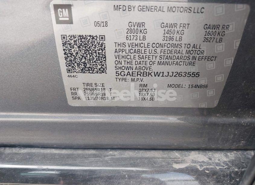 Photo 9 of 2018 Buick Enclave ESSENCE (VIN 5GAERBKW1JJ263555)