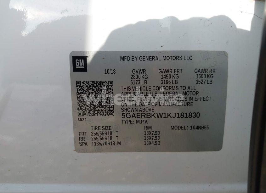 Photo 9 of 2019 Buick Enclave FWD ESSENCE (VIN 5GAERBKW1KJ181830)