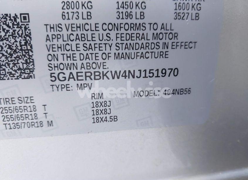 Photo 9 of 2022 Buick Enclave FWD ESSENCE (VIN 5GAERBKW4NJ151970)