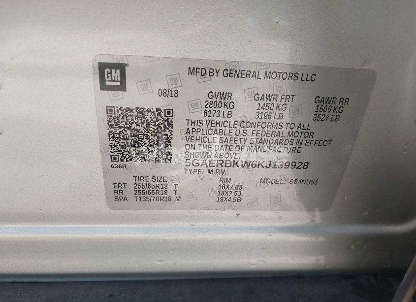 Photo 9 of 2019 Buick Enclave FWD ESSENCE (VIN 5GAERBKW6KJ139928)