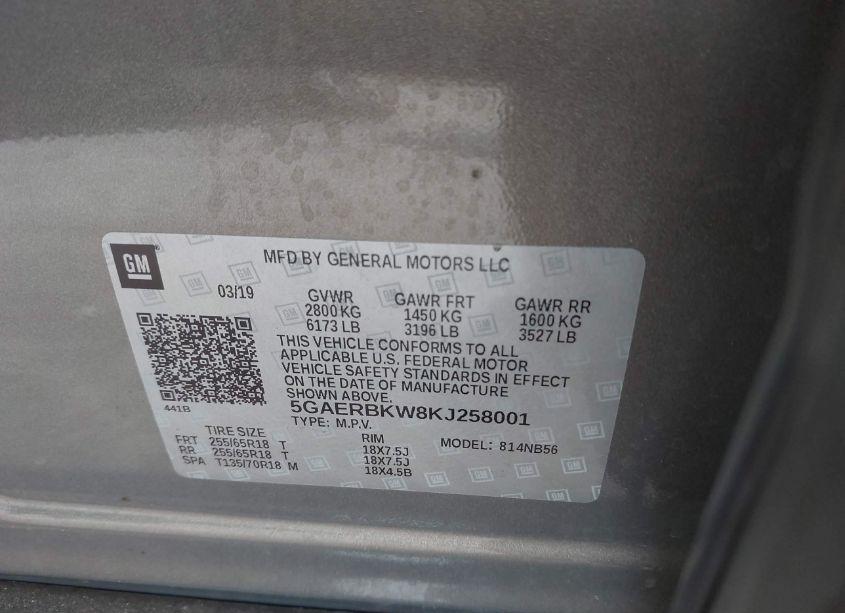 Photo 9 of 2019 Buick Enclave FWD ESSENCE (VIN 5GAERBKW8KJ258001)