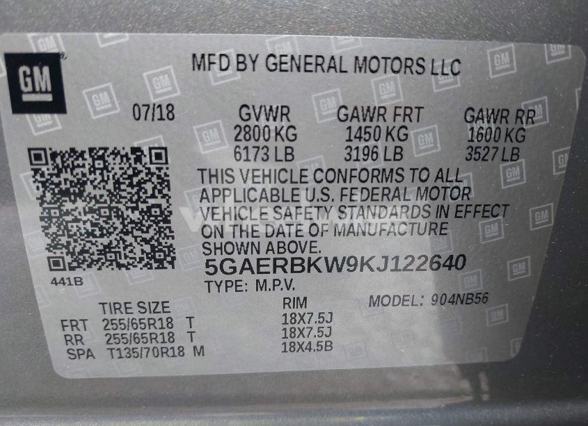 Photo 9 of 2019 Buick Enclave FWD ESSENCE (VIN 5GAERBKW9KJ122640)