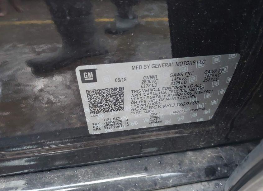 Photo 9 of 2018 Buick Enclave PREMIUM (VIN 5GAERCKW9JJ260702)