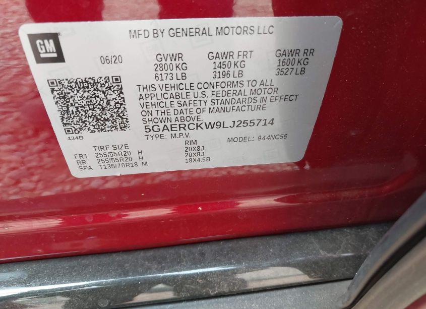 Photo 9 of 2020 Buick Enclave FWD PREMIUM (VIN 5GAERCKW9LJ255714)