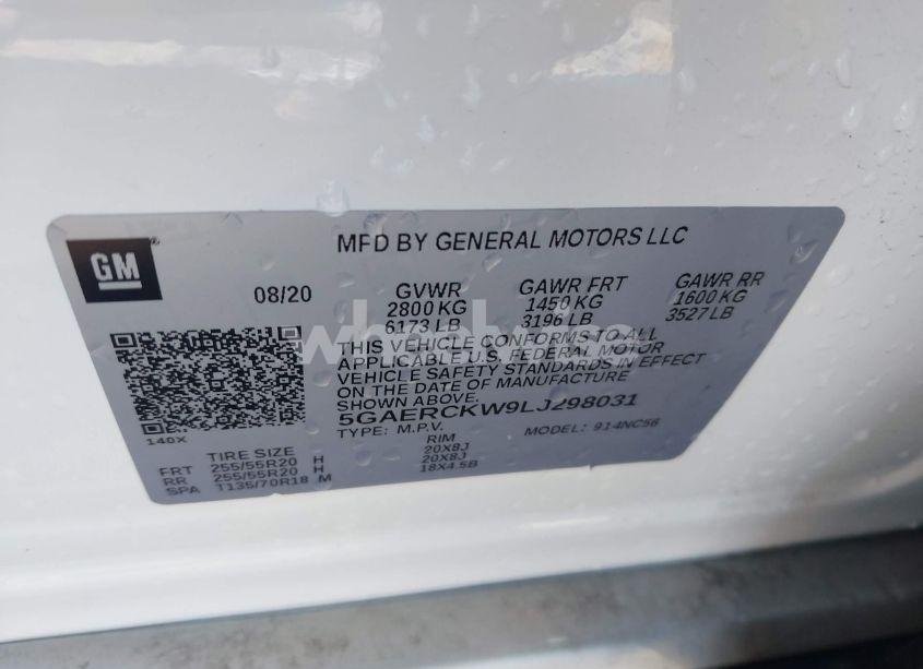 Photo 9 of 2020 Buick Enclave FWD PREMIUM (VIN 5GAERCKW9LJ298031)