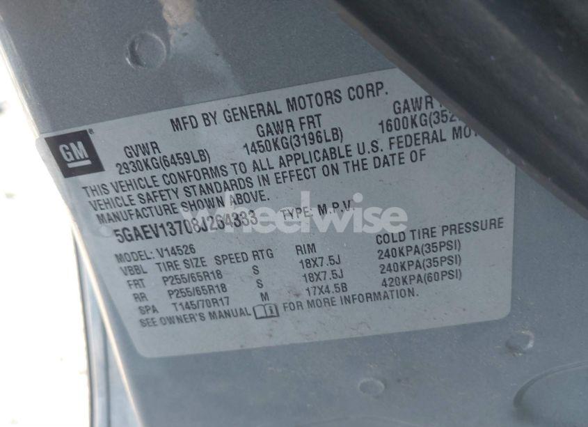 Photo 9 of 2008 Buick Enclave CX (VIN 5GAEV13708J264333)