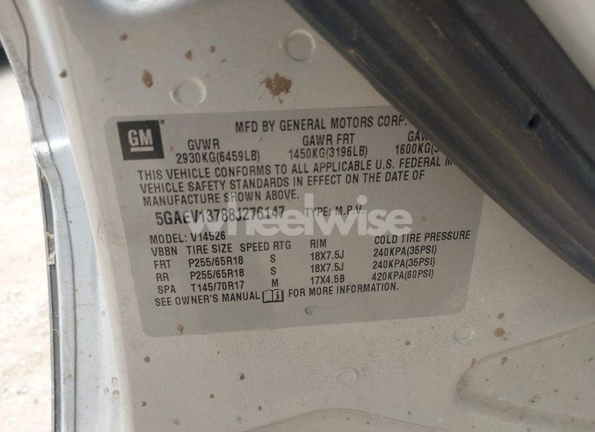 Photo 9 of 2008 Buick Enclave CX (VIN 5GAEV13788J276147)