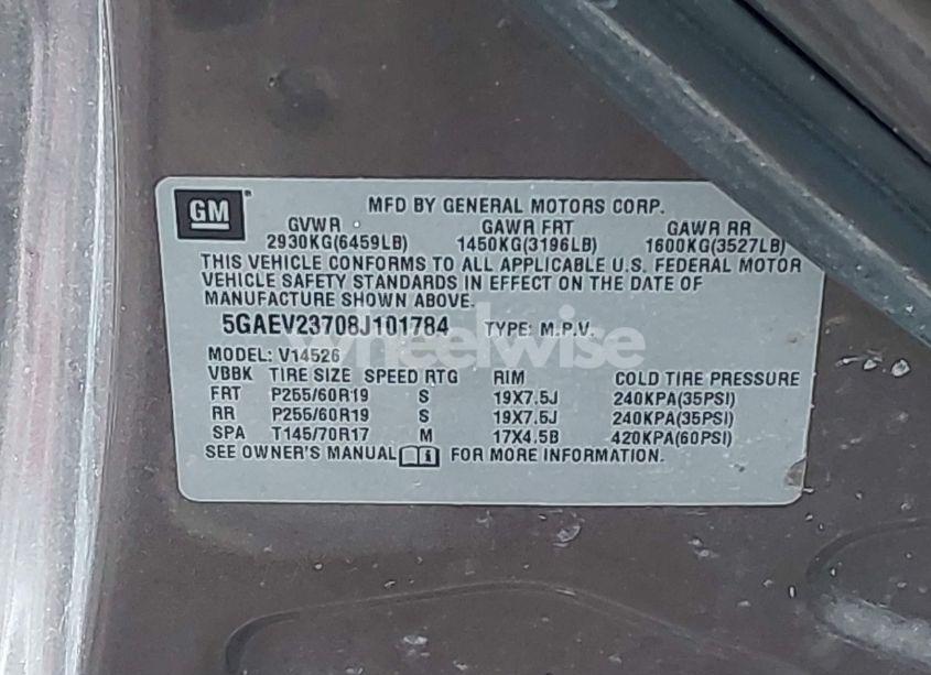 Photo 9 of 2008 Buick Enclave CXL (VIN 5GAEV23708J101784)