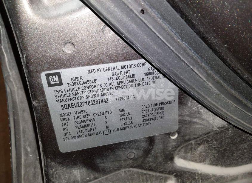 Photo 9 of 2008 Buick Enclave CXL (VIN 5GAEV23718J267442)