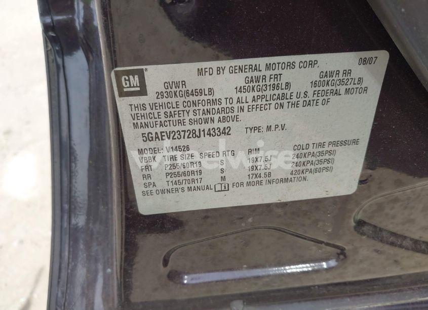 Photo 9 of 2008 Buick Enclave CXL (VIN 5GAEV23728J143342)