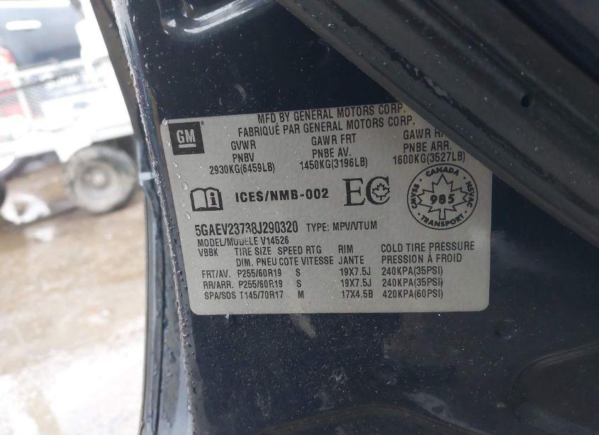 Photo 9 of 2008 Buick Enclave CXL (VIN 5GAEV23738J290320)