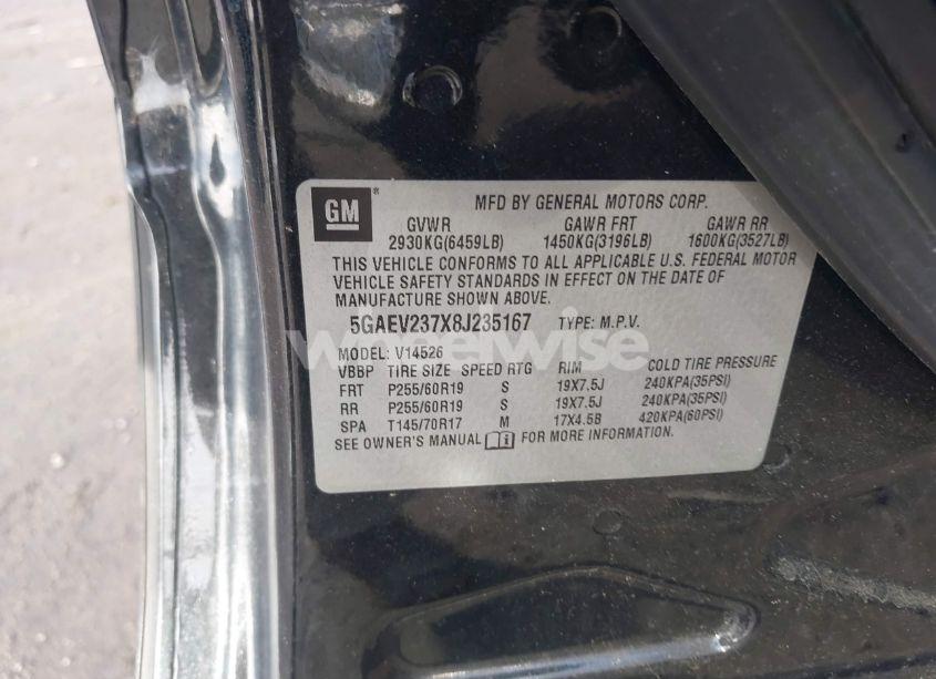 Photo 9 of 2008 Buick Enclave CXL (VIN 5GAEV237X8J235167)