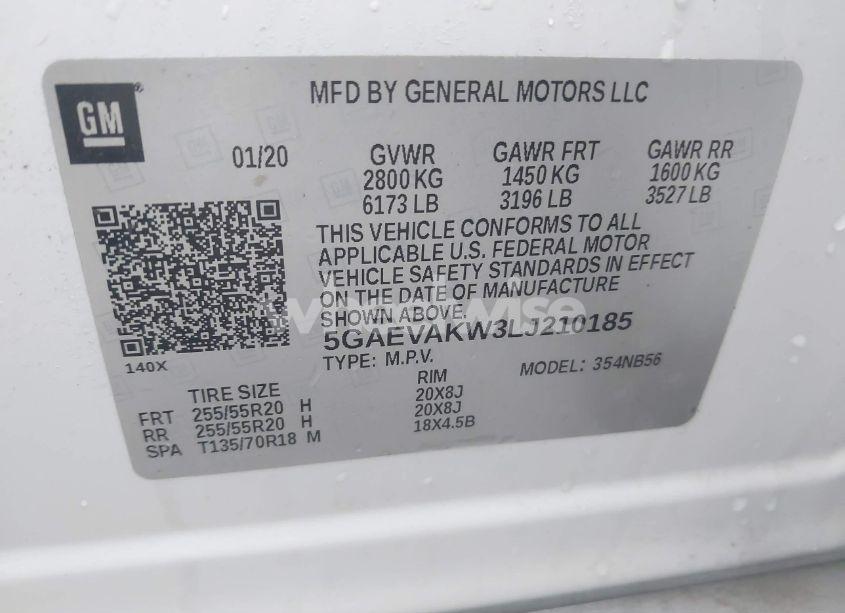 Photo 9 of 2020 Buick Enclave AWD ESSENCE (VIN 5GAEVAKW3LJ210185)