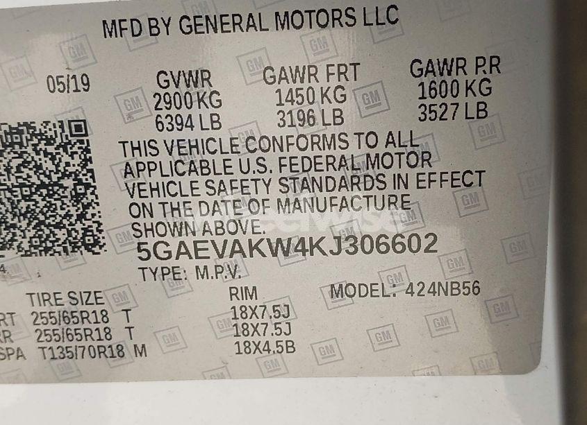 Photo 9 of 2019 Buick Enclave AWD ESSENCE (VIN 5GAEVAKW4KJ306602)