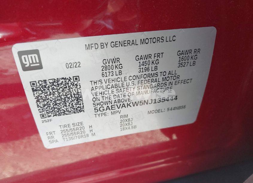 Photo 9 of 2022 Buick Enclave AWD ESSENCE (VIN 5GAEVAKW5NJ135444)