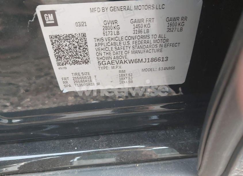 Photo 9 of 2021 Buick Enclave AWD ESSENCE (VIN 5GAEVAKW6MJ186613)