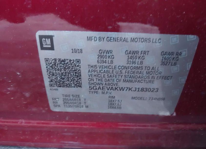 Photo 9 of 2019 Buick Enclave AWD ESSENCE (VIN 5GAEVAKW7KJ183023)