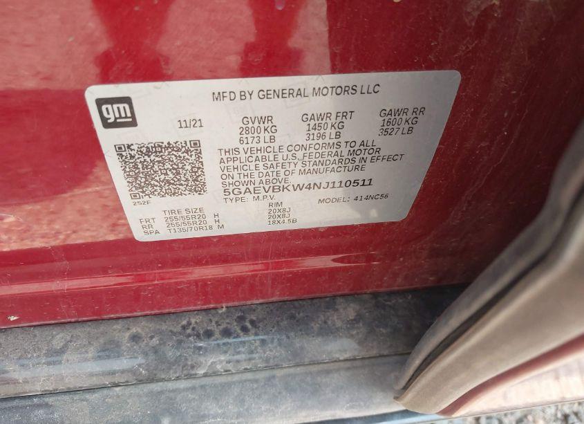 Photo 9 of 2022 Buick Enclave AWD PREMIUM (VIN 5GAEVBKW4NJ110511)