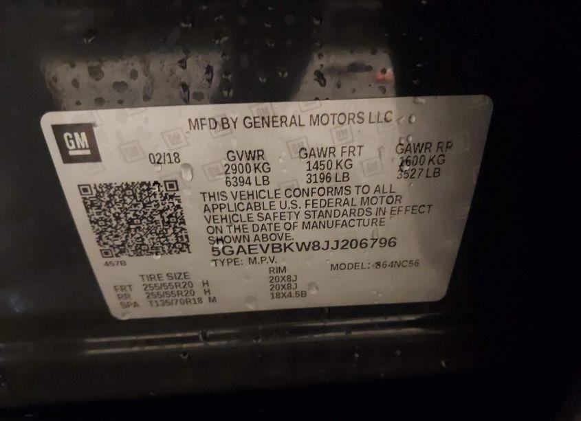 Photo 9 of 2018 Buick Enclave PREMIUM (VIN 5GAEVBKW8JJ206796)